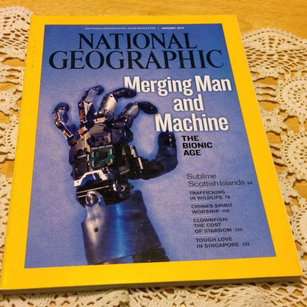 National Geographic "Merging Man and Machine" January, 2010 issue